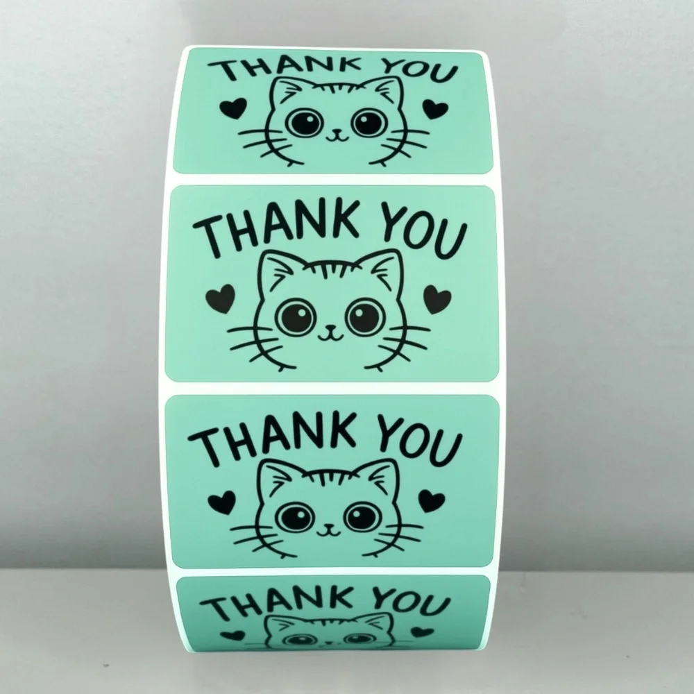 Thank You Cat Stickers – Cute Packaging Labels for Small Business Orders 2" - Picture 2 of 11